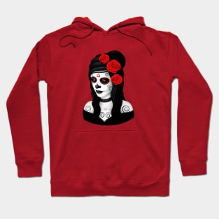 Day of the Dead Girl with Red Roses Hoodie